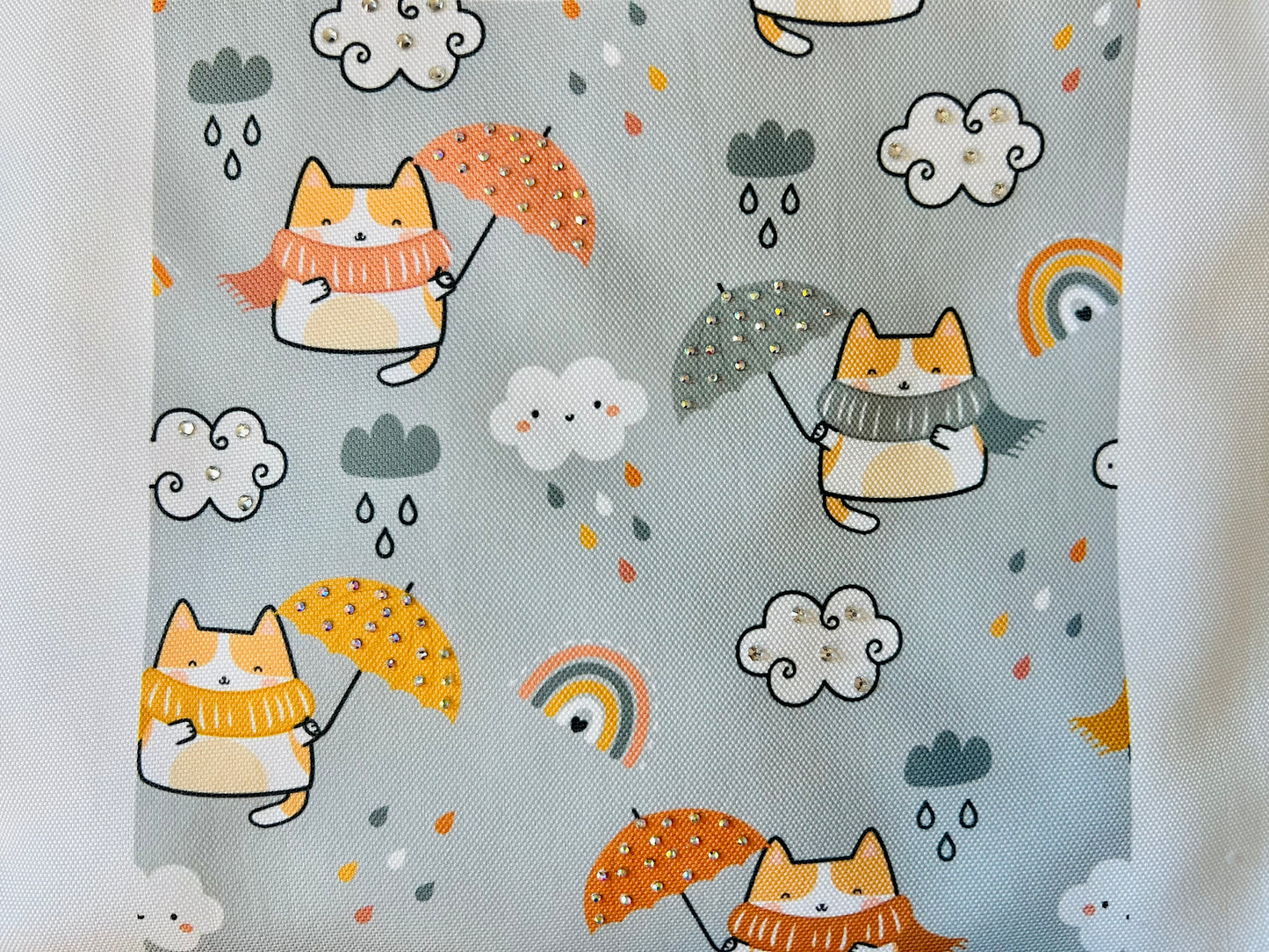 Kawaii Cats with Umbrella Tote Bag