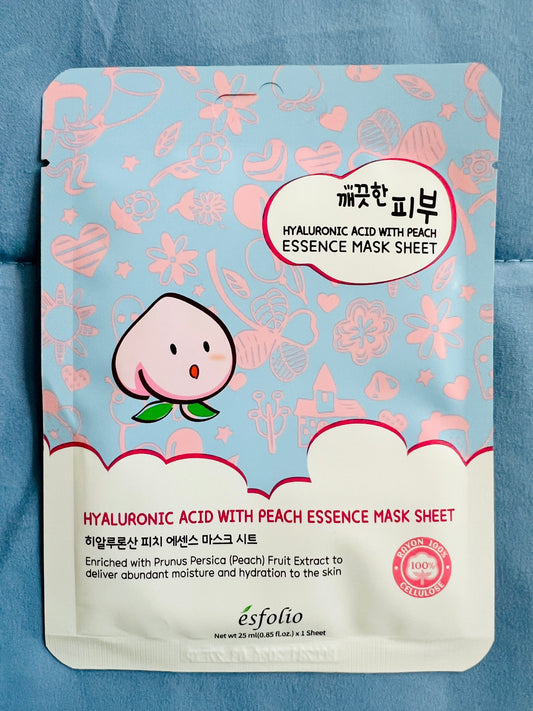 Esfolio Hyaluronic Acid with Peach Essence Mask Sheet