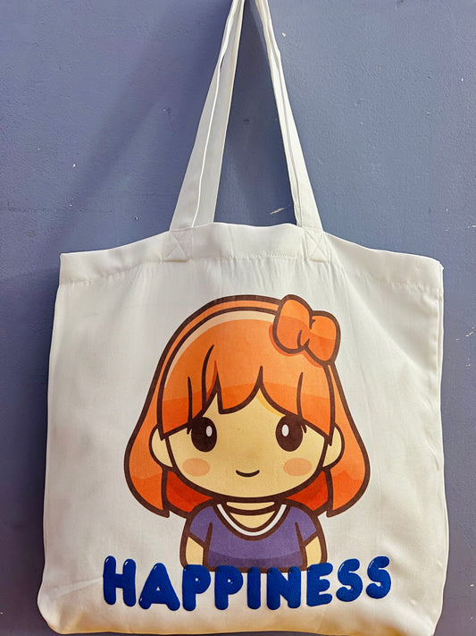 Kawaii Girl Happiness Tote Bag