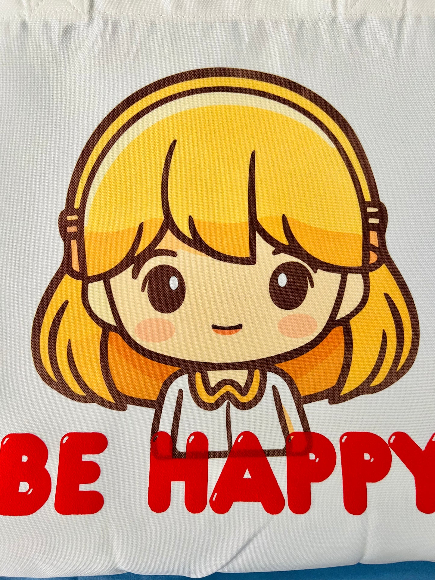 Kawaii Girl Be Happy Tote Bag