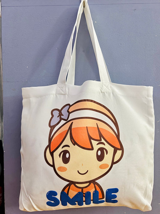 Kawaii Girl Smile Tote Bag