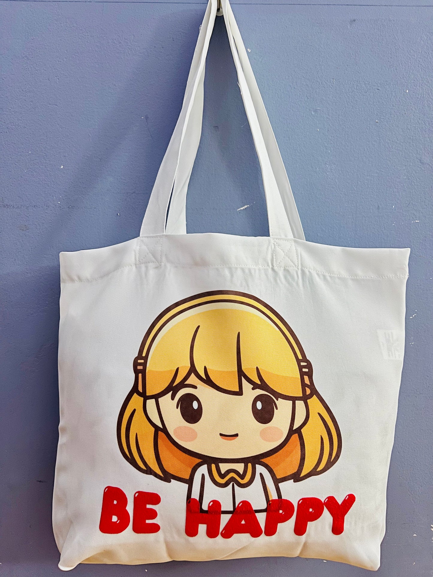 Kawaii Girl Be Happy Tote Bag