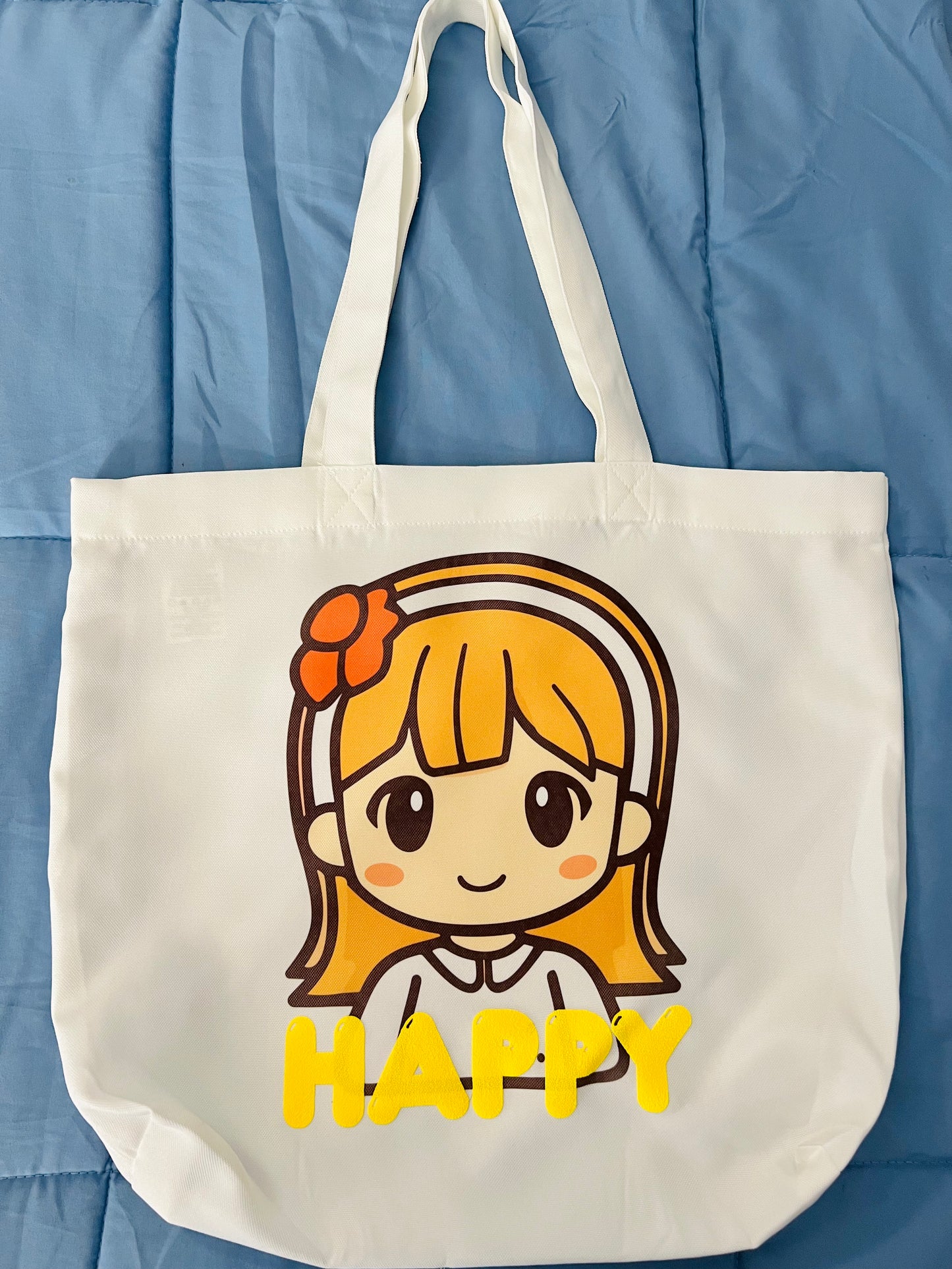 Kawaii Girl Happy Tote Bag