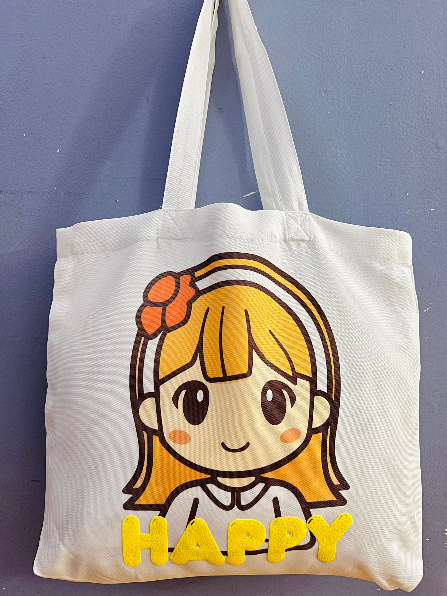 Kawaii Girl Happy Tote Bag