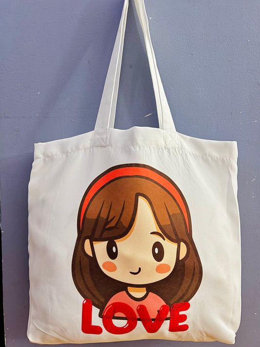 Kawaii Girl Love Tote Bag